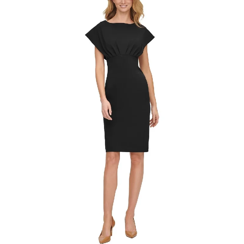 New Markdowns Calvin Klein Womens Knee Length Boat Neck Sheath Dress