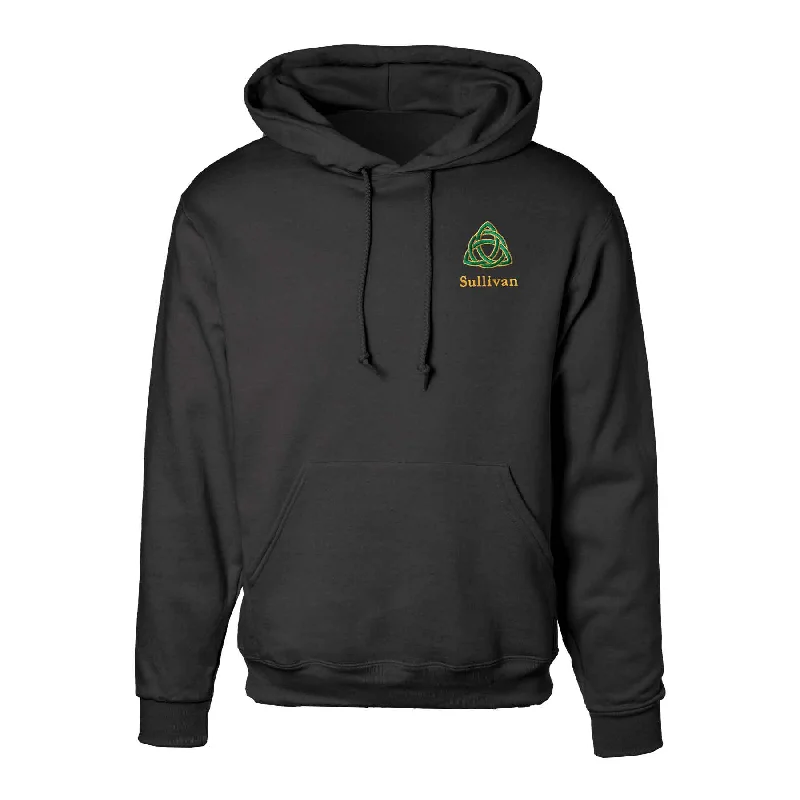 Special Offer Celtic Trinity Knot Embroidered Personalized Hoodie- Black