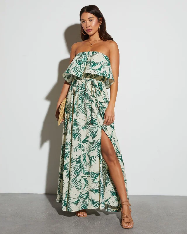Bargain Prices Swaying Palms Strapless Empire Maxi Dress
