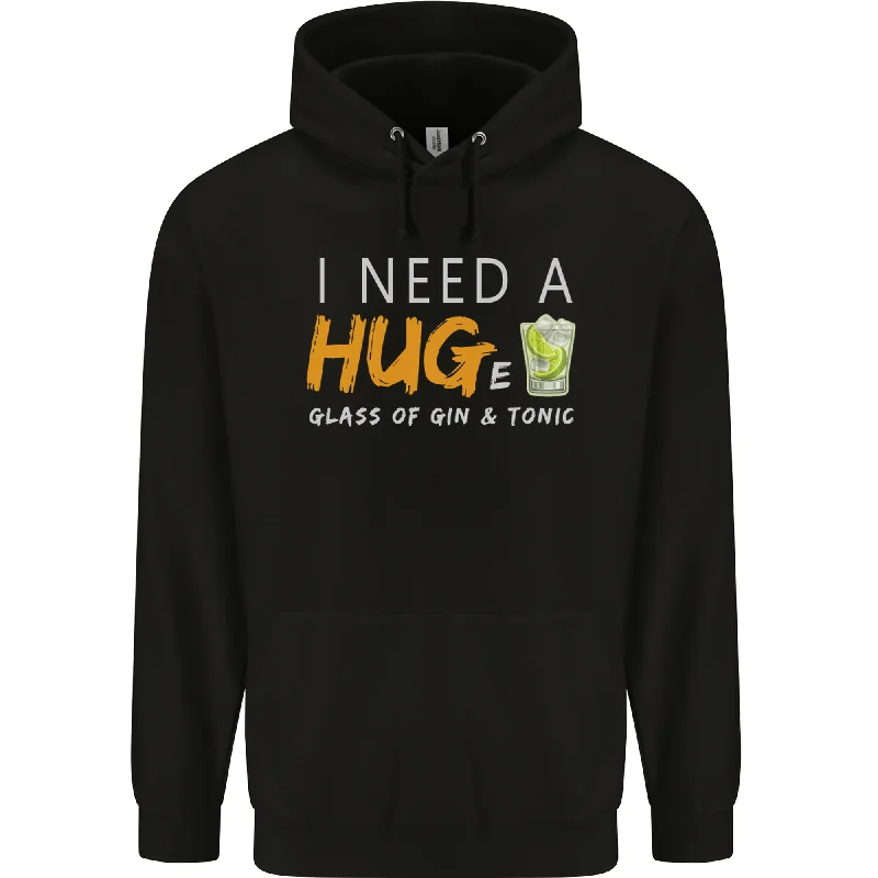 Warehouse Sale I Need a Huge Glass of Gin & Tonic Funny Mens 80% Cotton Hoodie