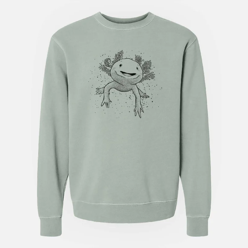 Closeout Sale Axolotl - Ambystoma mexicanum - Unisex Pigment Dyed Crew Sweatshirt