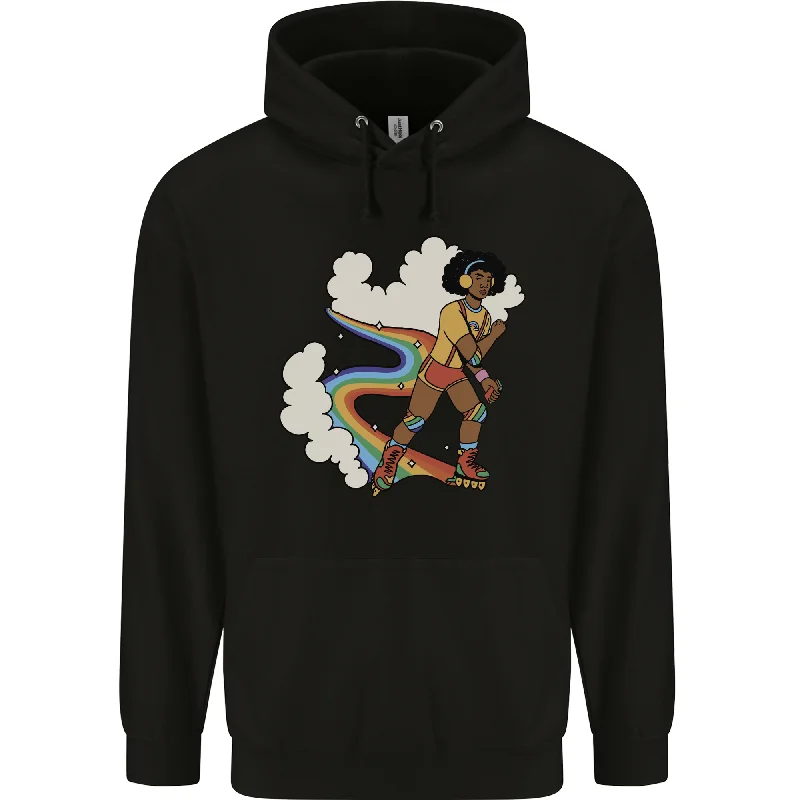 Doorbuster Deal Retro Roller Blading Blades Inline Skating LGBT Mens 80% Cotton Hoodie
