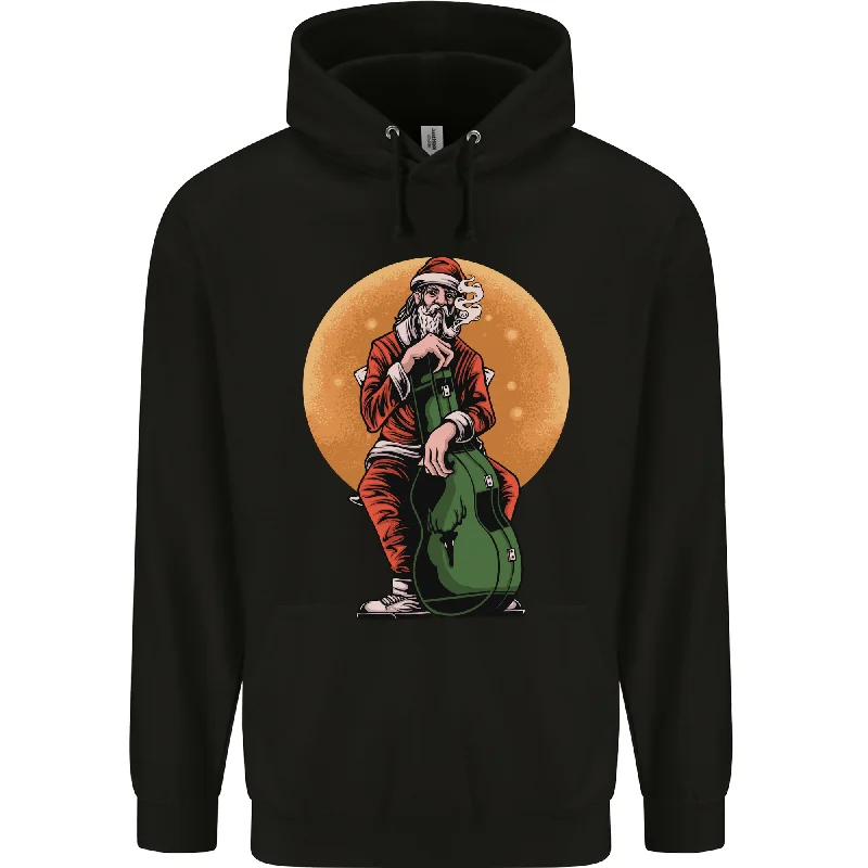 Huge Discounts Guitar Santa Claus Chilling Out Christmas Mens 80% Cotton Hoodie