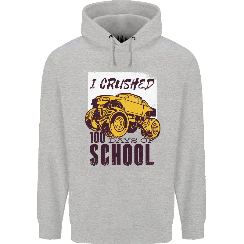 Crazy Savings I Crushed 100 Days of School Monster Truck Mens 80% Cotton Hoodie