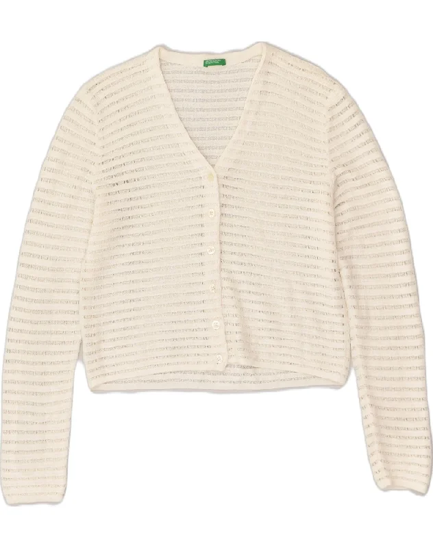 Savings Event UNITED COLORS OF BENETTON Womens Cardigan Sweater UK 12 Medium White
