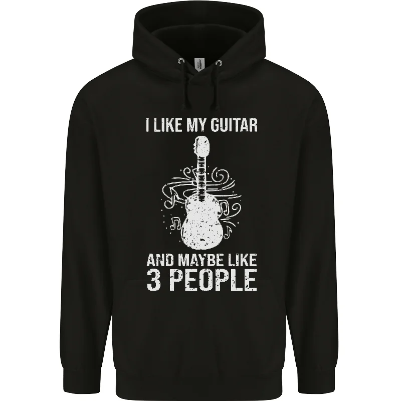 Stock Up and Save I Like My Guitar and 3 People Rock n Roll Mens 80% Cotton Hoodie
