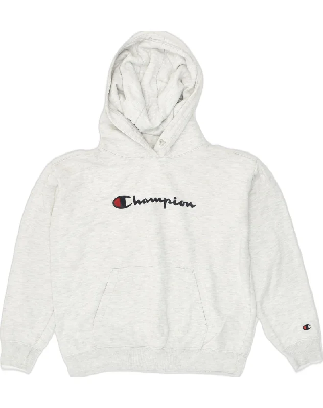 Low Prices CHAMPION Womens Oversized Graphic Hoodie Jumper UK 6 XS White Cotton