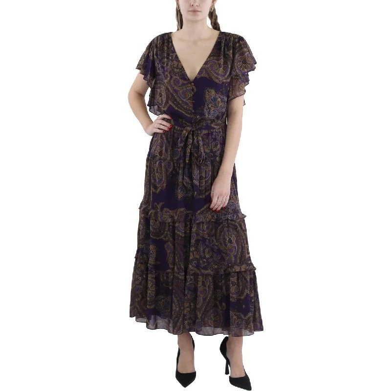 Huge Savings Lauren Ralph Lauren Womens Paisley Tea Length Midi Dress