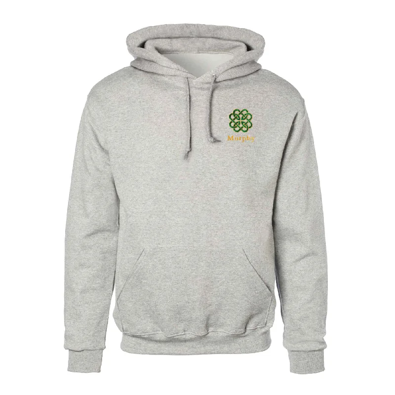 Clearance Sale Celtic Clover Knot Embroidered Personalized Hoodie- Gray