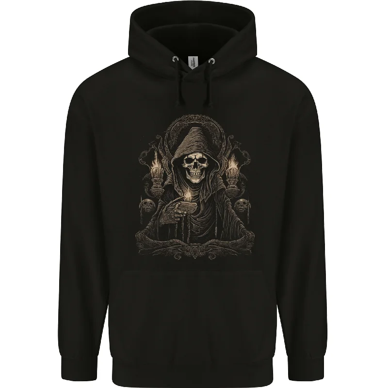 Fantastic Offers Gothic Grim Reaper Goth Heavy Metal Skull 3 Mens 80% Cotton Hoodie