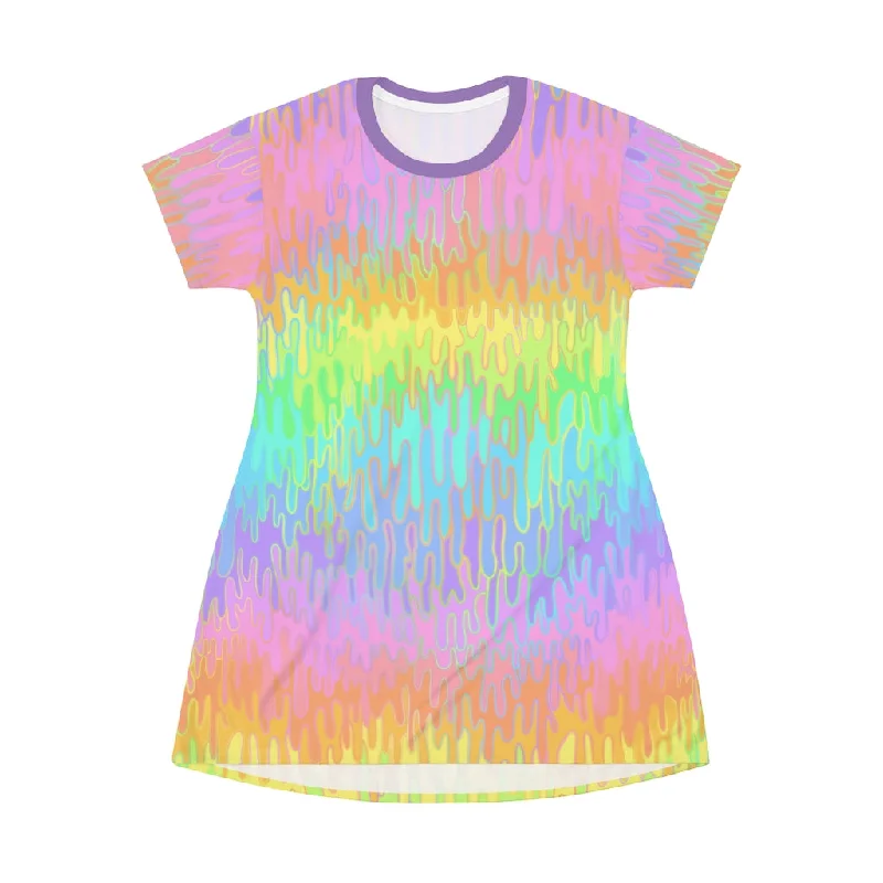 Best Bargains Rainbow Melt T-Shirt Dress