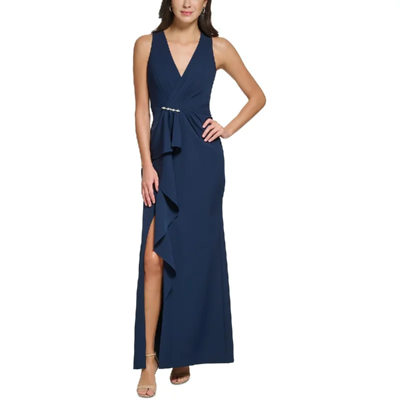 Best Deals Eliza J Womens Ruffled Long Evening Dress
