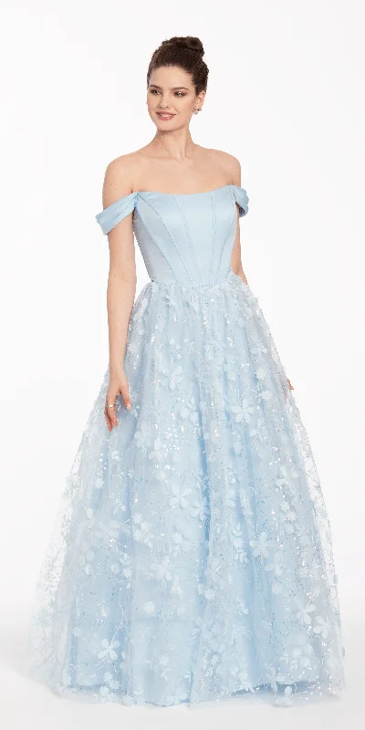 Today’s Deal Off the Shoulder Corset Ballgown with 3D Floral Appliques