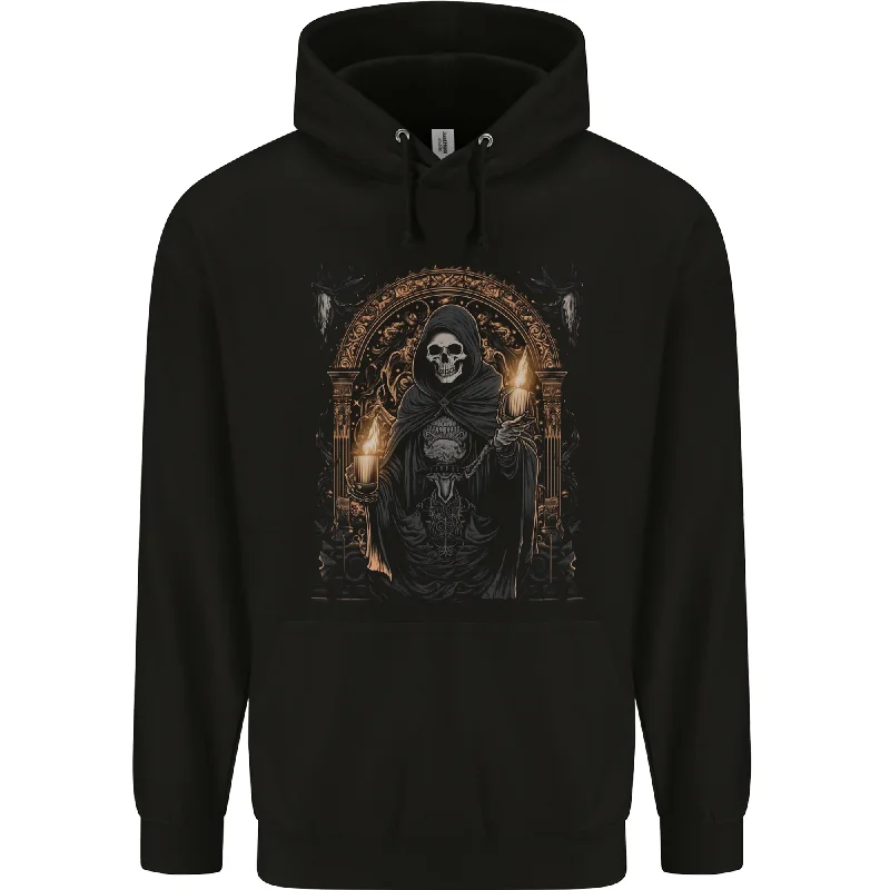 Exclusive Savings Gothic Grim Reaper Goth Heavy Metal Skull 14 Mens 80% Cotton Hoodie