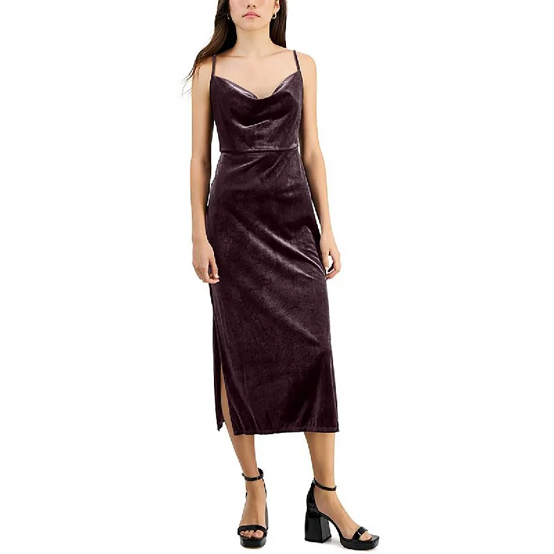 Shop and Save Taylor Womens Petites Prom Velour Cocktail And Party Dress
