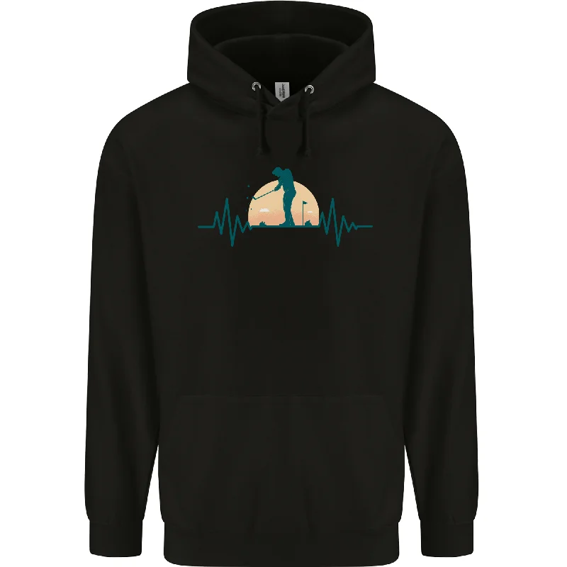 Final Sale Golf Heartbeat Pulse Mens 80% Cotton Hoodie