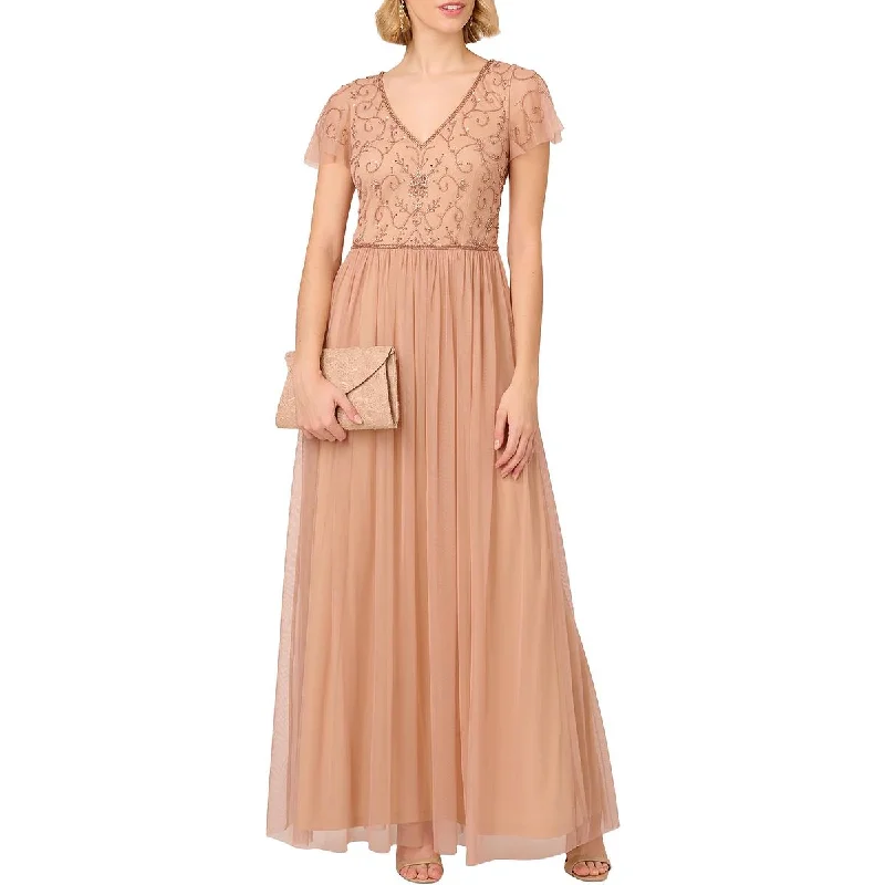 Factory Direct Sale Papell Studio by Adrianna Papell Womens Beaded Long Evening Dress