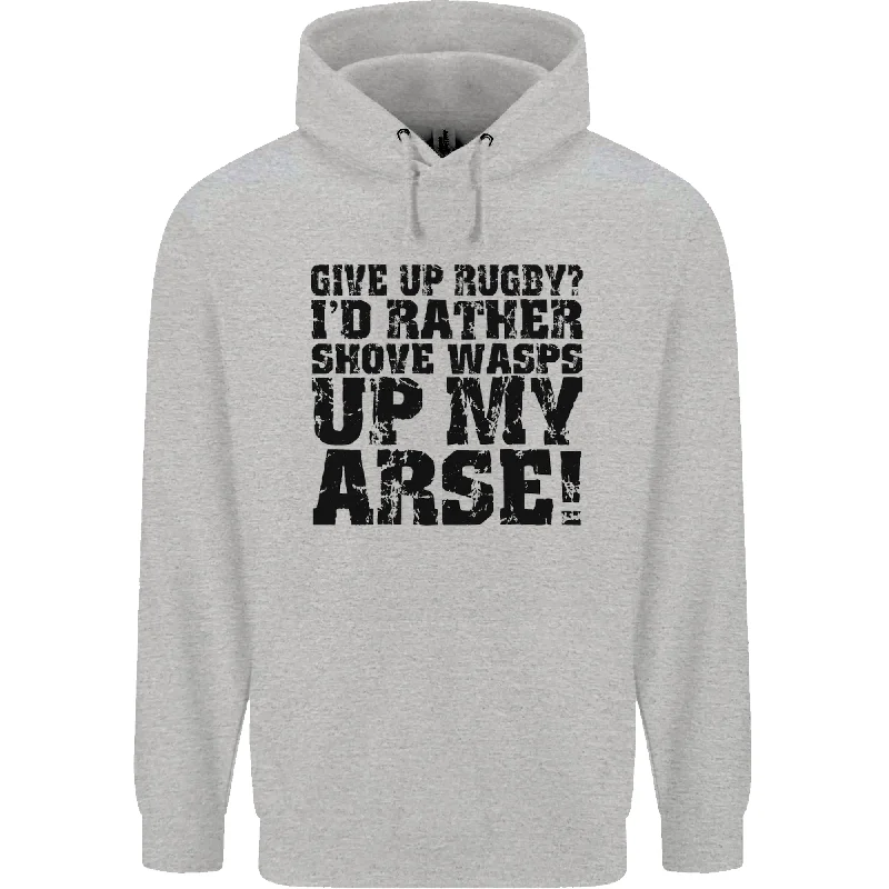 Now or Never Give up Rugby? Union League Player Funny Mens 80% Cotton Hoodie