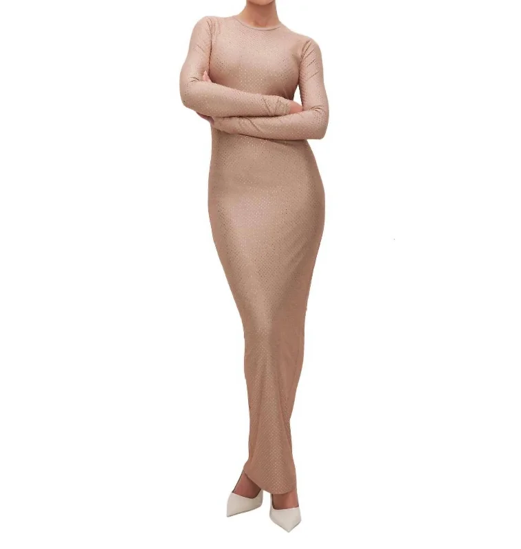 Price Drop Smooth Matte Maxi Dress In Brown