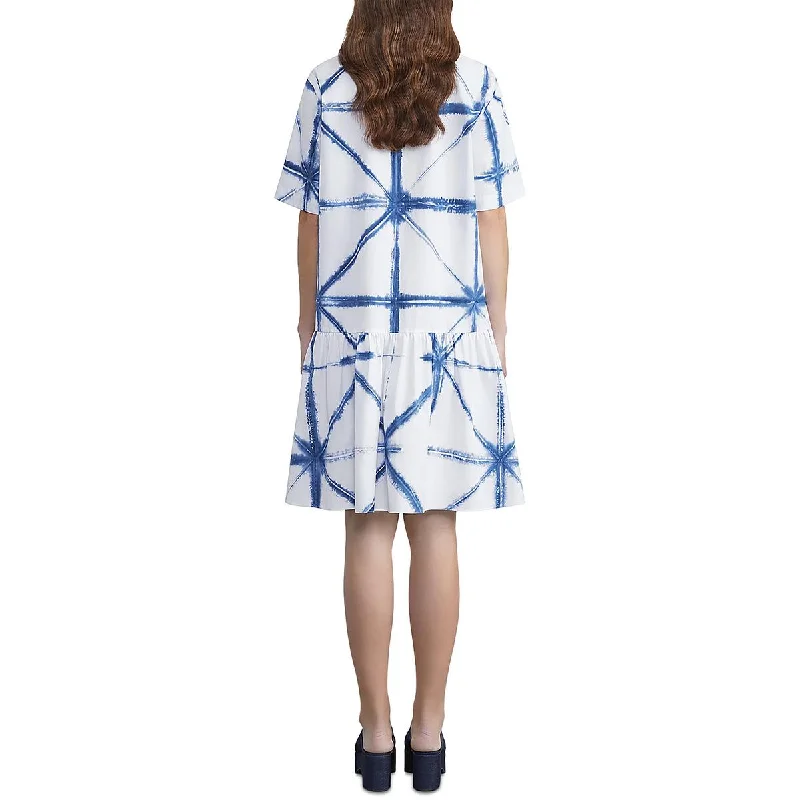 Super Sale Lafayette 148 New York Womens Cotton Short Sleeve Shirtdress