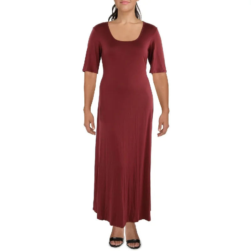 TIME-Limited Offer 24seven Comfort Apparel Womens Plus Full Length Short Sleeve Maxi Dress