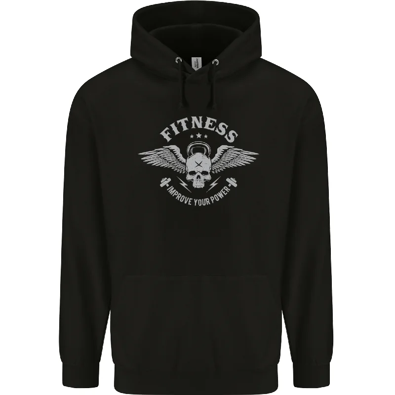 Quick Sale Gym Fitness Improve Your Power Skull Mens 80% Cotton Hoodie