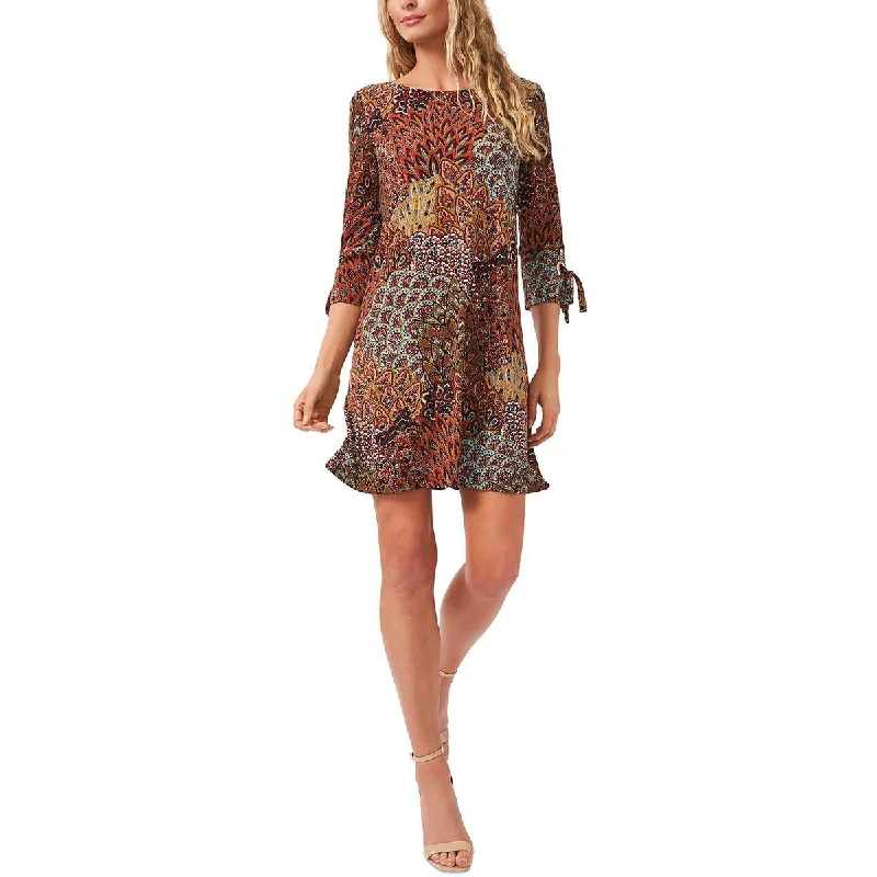 Steals and Deals MSK Womens Petites Printed Mini Shift Dress