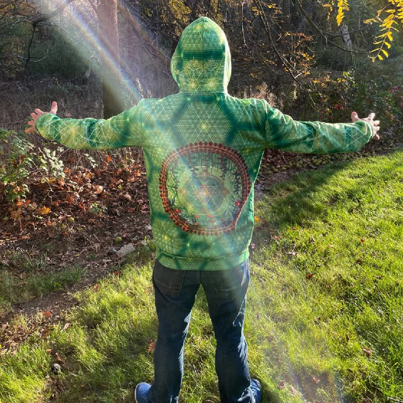 Best Deals Entheopassage Hoodie – Green Sacred Geometry Art