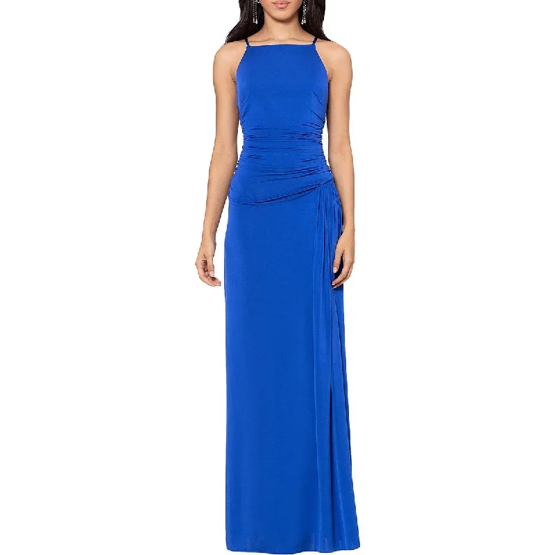 Limited Time B&A by Betsy and Adam Womens Petites Ruched Long Evening Dress