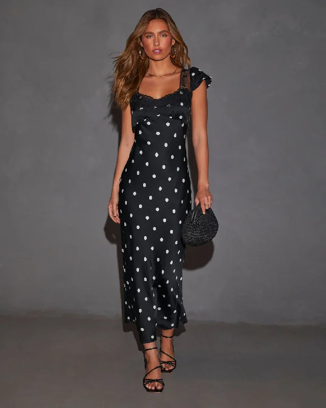Special Offer Bianca Flutter Sleeve Lace Trim Maxi Dress