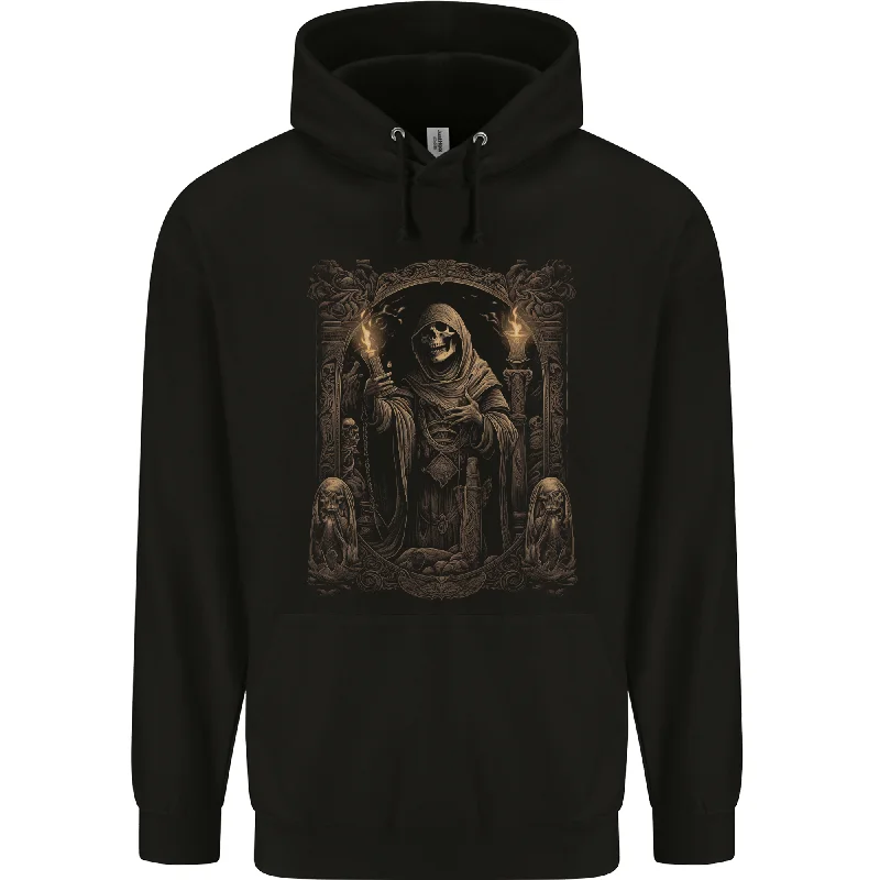 Epic Deals Gothic Grim Reaper Goth Heavy Metal Skull 13 Mens 80% Cotton Hoodie