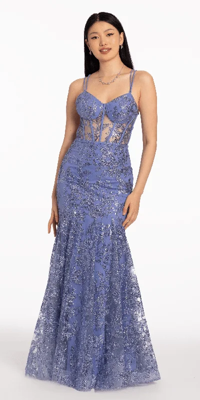 Loyalty Reward Glitter Corset Lace Up Back Mermaid Dress