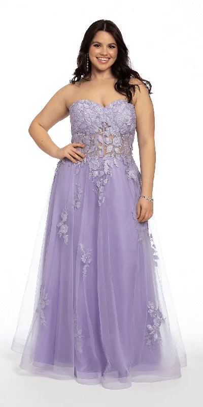 Referral Discount Floral Mesh Applique Corset A-Line Dress
