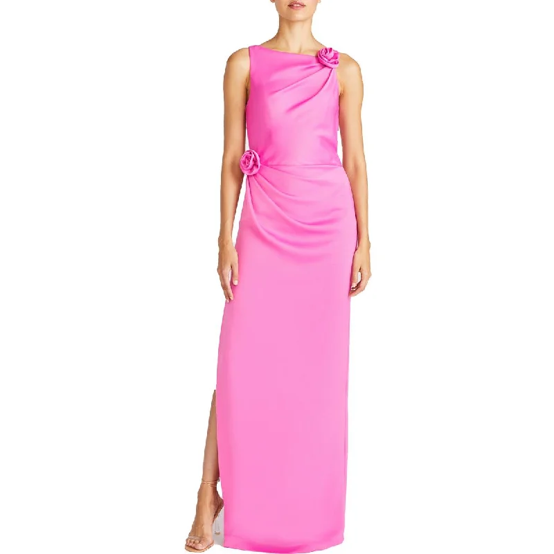 Can't Miss ML Monique Lhuillier Womens Pleated Full Length Evening Dress