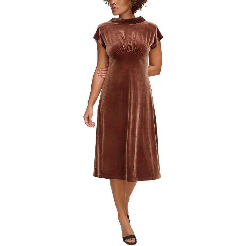 Seasonal Clearance Calvin Klein Womens Velvet Open Back Cocktail And Party Dress