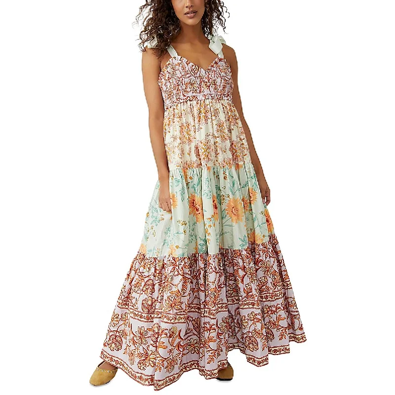 Sale Event Free People Womens Printed Ribbed Maxi Dress