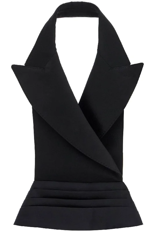 Unbeatable Prices Open-back Wool And Silk Blend Vest  - Black