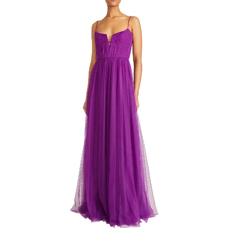 Weekend Flash Sale ML Monique Lhuillier Womens Pleated Tea Length Evening Dress