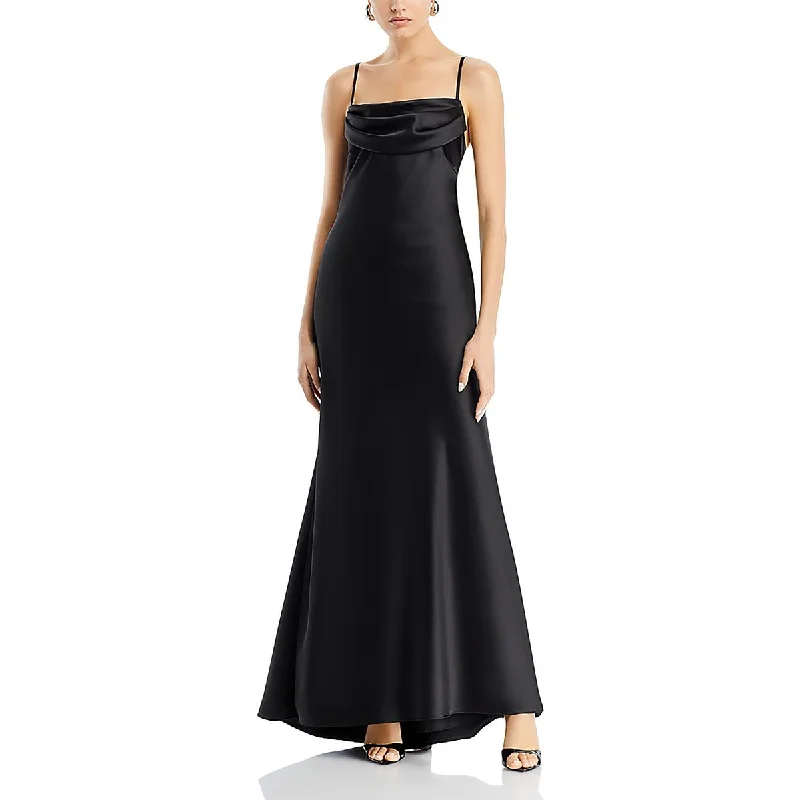 Bargain Blast Aqua Womens Full Length Cowl Neck Maxi Dress