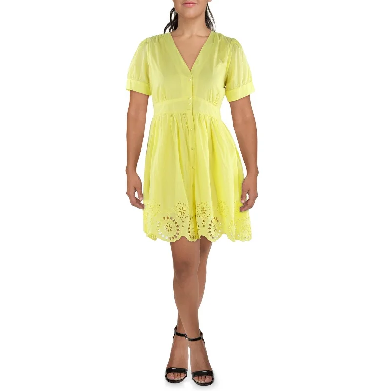 Bargain Prices CeCe Womens Scalloped Midi Shirtdress