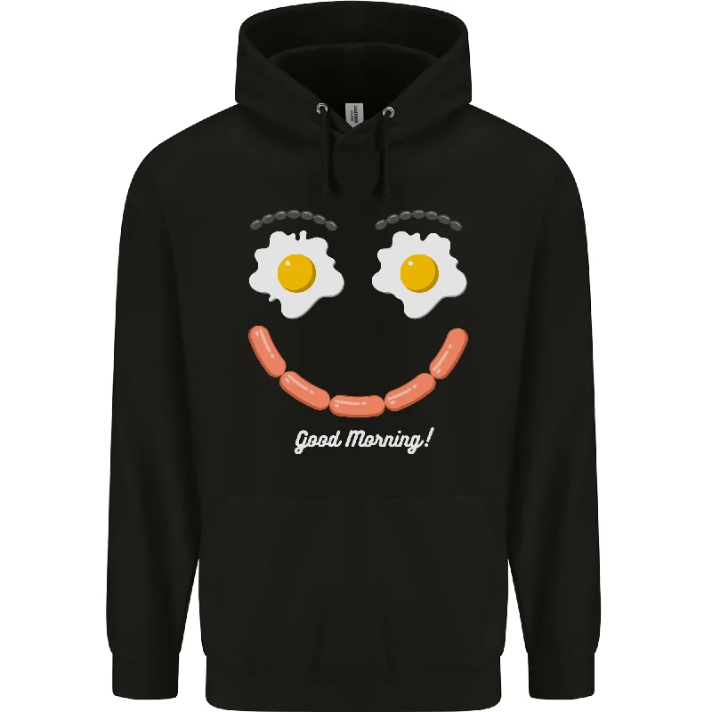 Bargain Prices Happy Breakfast Face Funny Bacon Food Mens 80% Cotton Hoodie