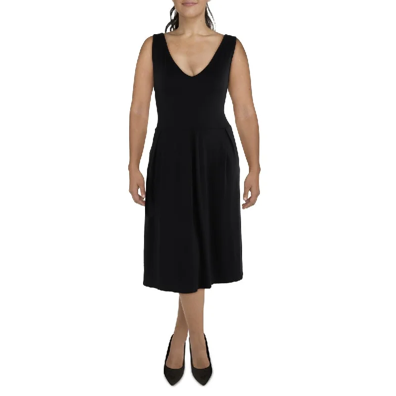 Epic Deals 24seven Comfort Apparel Womens Plus Pleated Midi Fit & Flare Dress