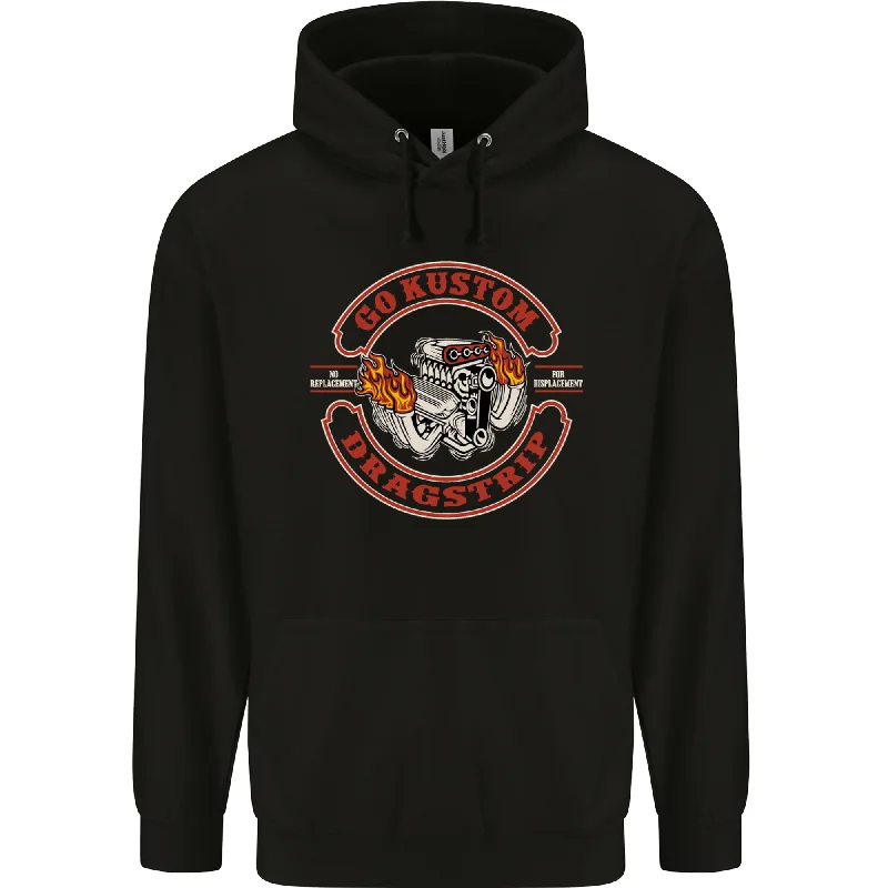 Stock Clearance Go Custom Dragstrip Hot Rod Hotrod Dragster Mens 80% Cotton Hoodie