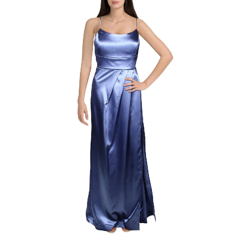 Deal Frenzy Teeze Me Womens Juniors Satin Pleated Formal Dress