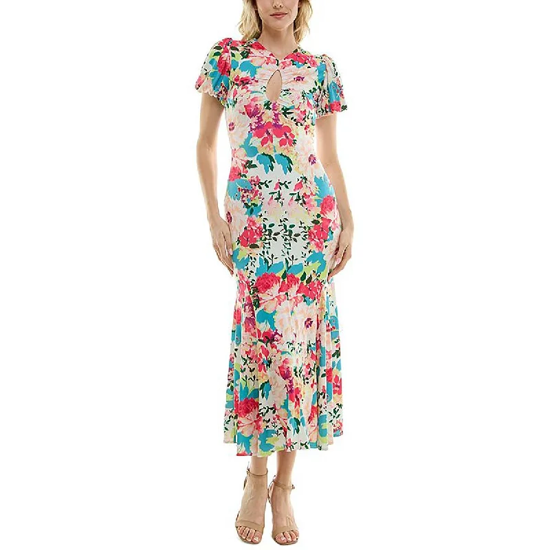 Don't Wait Taylor Womens Keyhole Casual Midi Dress