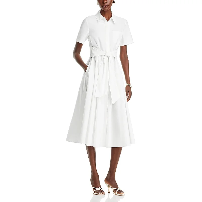 Huge Discounts Toccin Womens Collared Waist Tie Shirtdress