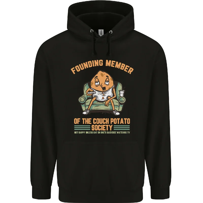 Limited Quantity Funny Lazy Couch Potato Watching TV & Movies Mens 80% Cotton Hoodie