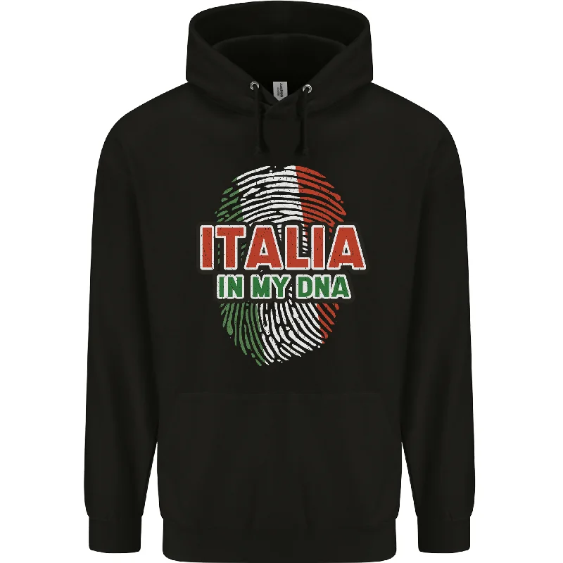 Sneak Peek Sale Italia in My DNA Italy Flag Football Rugby Mens 80% Cotton Hoodie