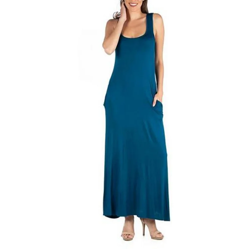 Stock Clearance 24seven Comfort Apparel Womens Plus Midi Sleeveless Midi Dress