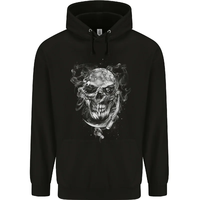Online Exclusive Grim Reaper Skull Death Biker Motorcycle Mens 80% Cotton Hoodie